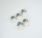 Wholesale 5pc 925 Silver Plated Faceted Blue Quartz Ring Lot