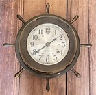 Seth Thomas Brass Helmsman E537-001 Ships Bell Wheel Clock  German Movement runs