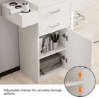 Salon Station For Hair Stylist barber Cabinet drawers storage Cabinet white