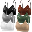  Padded Bralettes For Women  6 Pcs Sports Bras For Women Pack  V Neck Cami 
