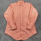 Brooks Brothers Shirt Mens 15 32 33 Orange Dress Non Iron Check Business Casual