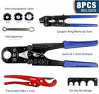 Icrimp F1807 Copper Ring Crimping Tool Kit With Pex Cutter  Gauge   Removal Tool