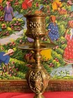 Antique Townsend   Co  Gothic Revival Brass Altar Candlesticks Pair 9    Inches Ht