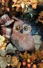 Fall Door Wreath Autumn Owl Decoration