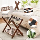 Fully Assembled Luggage Rack  Walnut Luggage Rack For Guest Room  Bamboo Folding