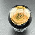 Contemporary Handmade Art Glass Marble 1 12  Fume Twist Swirl  Orange Gold Hues