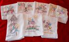 Hand  Embroidered  Flour  Sack   Dish Towels   Pretty  Maids    Sale   
