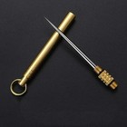 Titanium   Brass Reusable Toothpick Portable Edc Survival Tool Waterproof Gold