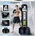 Yorwhin 70 In Freestanding Standing Boxing Punching Bag  Black