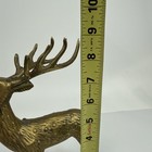 Solid Brass Deer Pair Set  2  Buck 4 3 4    Stag 9    Tall   Vintage Mid-century Mod