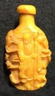 Vintage Chinese Carved Orange Snuff Bottle With Top