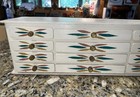 Vintage Folk Art Apothecary Cabinet Wooden Hand Made Wood Crafted Drawer Antique