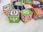 Uncle Goose Classic Greek Wooden Alphabet Abc Blocks Numbers Animals 19 Blocks