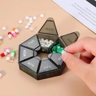 Round 7 Day Pill Box Organizer For Medicine Travel Case Holder Weekly