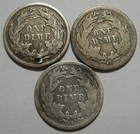   1875-cc 1876-cc 1877-cc Better Grade Seated Dimes  Carson City  Free Shipping