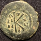 Ae Half Follis Of Byzantine Emperor Maurice Tiberius  582-602 Ad  Antioch Mint