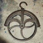 Cast Iron Well Pulley Antique Farm Wheel Steampunk Industrial Collectible Tool