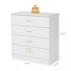 Wooden 4 Drawers Dresser Chest Of Drawers Modern Furniture Storage White   Black