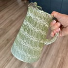 Vintage Mcm Spaghetti String Pitcher With 4 Glass Set  Pastels 1950   s Midcentury
