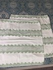 Accent Pillow Shams  2  Vintage Style Sq Designer White  green Cottage Victorian
