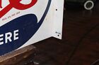Scarce 1944 Pepsi Cola Soda Pop 2-sided Painted Metal Flange Dealer Sign Coke