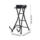 Brand New Padded Seat Adult Portable Collapsible Guitar Stool W  Guitar Stand 