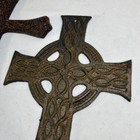 2 Cast Iron Cross Wall Decor Weathered Rustic Large 11 5      10  Gothic Celtic