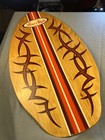 Pure Style Vintage Wood Skim Board With Primitive Tribal Design