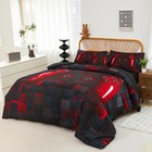 Boys Bedding Set Twin Size 6pcs Game Console Comforter Set For Kids 3d Black