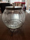 1920 s Hoosier Canister Cookie Jar Glass Tin Lid Antique