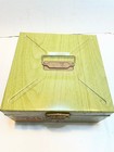 Vintage Metal Storage Case Box Ballanoff Porta File Personal  Wood Grain No Key