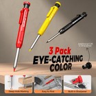 Nicpro 3 Pack Cp1000 Carpenter Pencils With Sharpener  Deep Hole Long Nib Marker