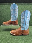 Anderson Bean Western Boots Men Sz 9 5 D Cowboy Double Stitch Square Toe S1089 
