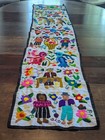 Vintage Guatemalan Hand Embroidered Table Runner Wall Hanging Mayan Folk Art
