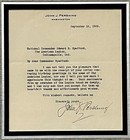 Wwi General John  blackjack  Pershing Signed Letter Custom Framed Display-bas