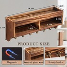 Magnetic Key Holder For Wall Fridge Wooden Mail Organizer With 6 Key Hooks An   