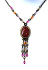 Women s Pendant Necklace Victorian Style Antique Gold Color Multicolor Beads