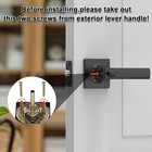 Entrance Door Handle Entry Lever Reversible For Right   Left Side black 2pcak