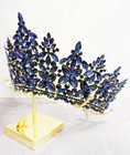 Princess Crown  Prom Headdress  Bridal Shower Headpiece  Sapphire Crystal Crown