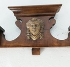 Small Antique Pediment Over Door Carved Wood Medusah Head Reclaimed Architectura