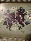 Vintage Nashco Tole Hand Painted Large Tray Grapes Moody Green