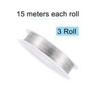 28 Gauge Copper Wire 0 3mm Dia Silver Tone Resistant Beading Wires 15m  3 Rolls