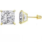 1 Ct  Princess Lab-created Diamond Screw Back Stud Earrings - 14k Yellow Gold