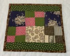 Vintage Antique Patchwork Quilt Table Topper  Nine Patch  Four Patch  Brown