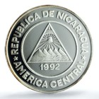 Nicaragua 250 Cordobas Royal Visit Olympics Km-79 Pr 68 Pcgs Silver Coin 1992