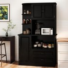 64  H Kitchen Pantry Cabinet With Power Outlet Kitchen Hutch Storage Cabinet