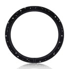 Women Fashion Black Velvet Bling Steering Wheel Cover With Black Diamonds 15 Inc