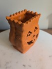 Vintage Halloween Jack O Lantern Pumpkin Sack Luminary Candle Holder 1990s