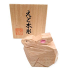 Japanese Wooden Craft Carved Zodiac Rabbit Bunny Figure Sumiyoshi Shrine Jp R15