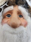 Vtg Victorian Style Santa Head Ornament Burgundy Silver Long Beard Expressive 8 